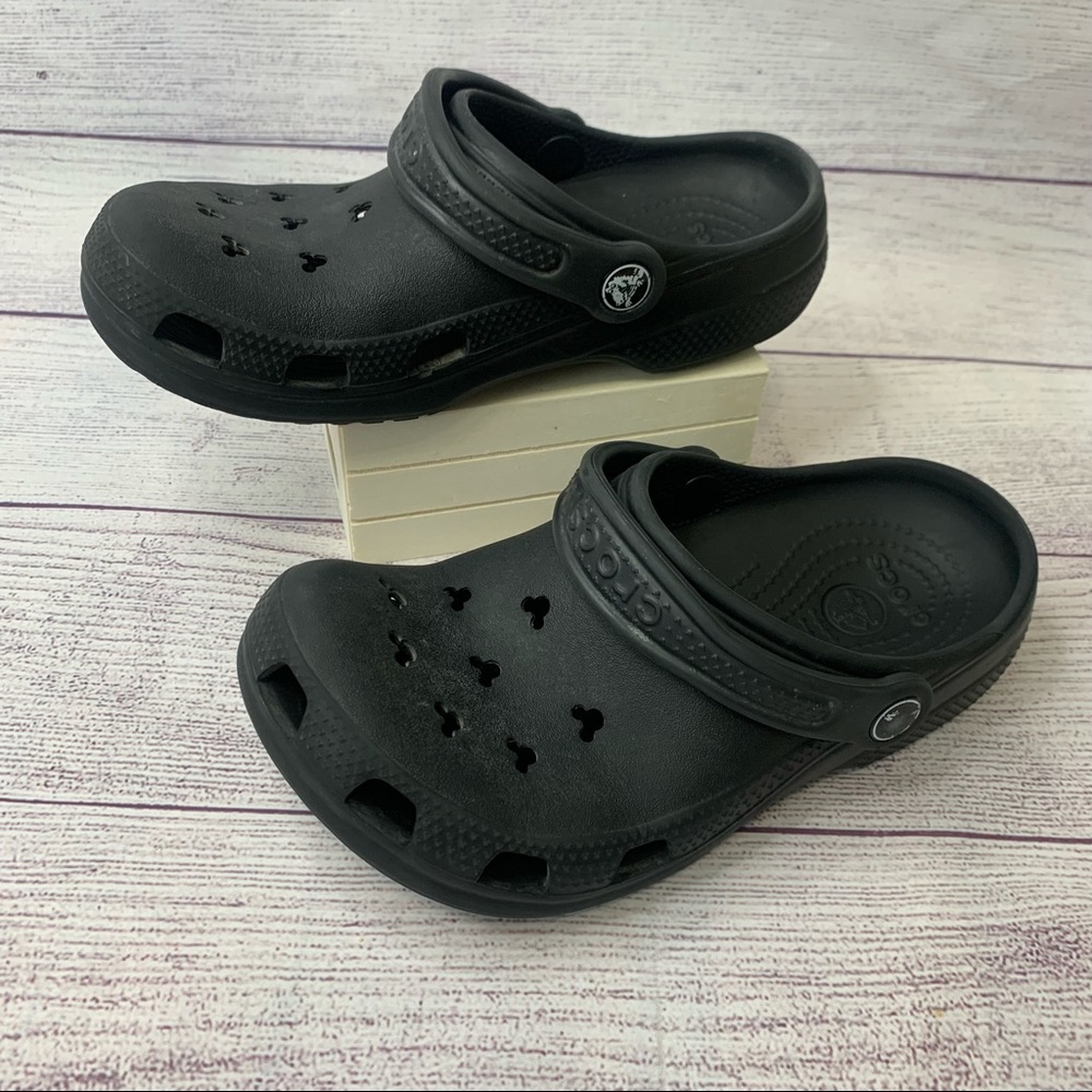 Disney Crocs Mickey Mouse Laser Outs Black Clogs